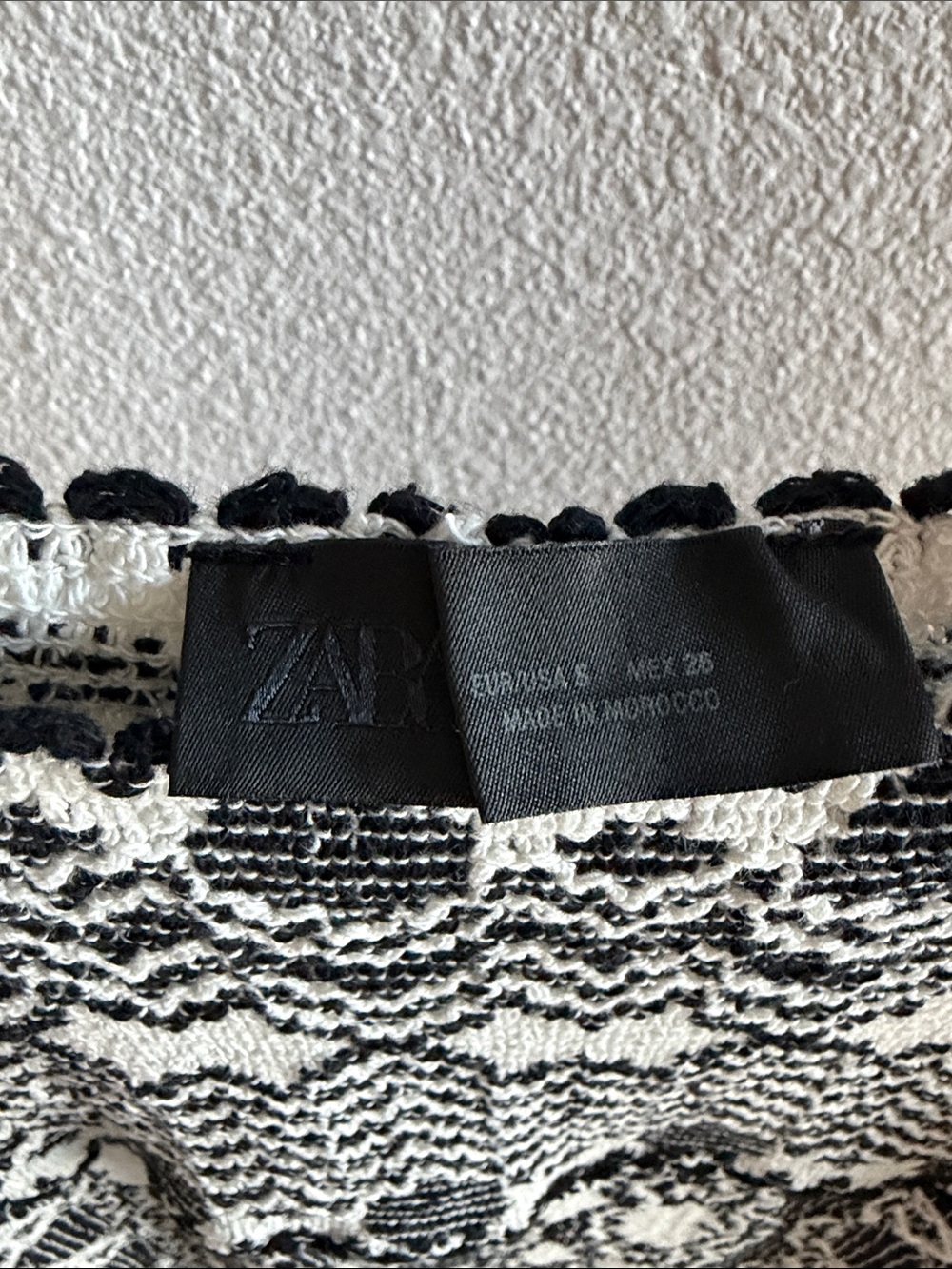 Zara Black & White Crochet Fringe Maxi Dress - Picture 2 of 2